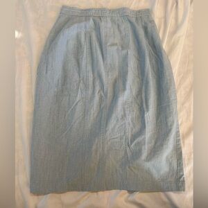 Karen Alexander Classic Vintage Light Blue A-Line Skirt 10 USA Made 100% cotton